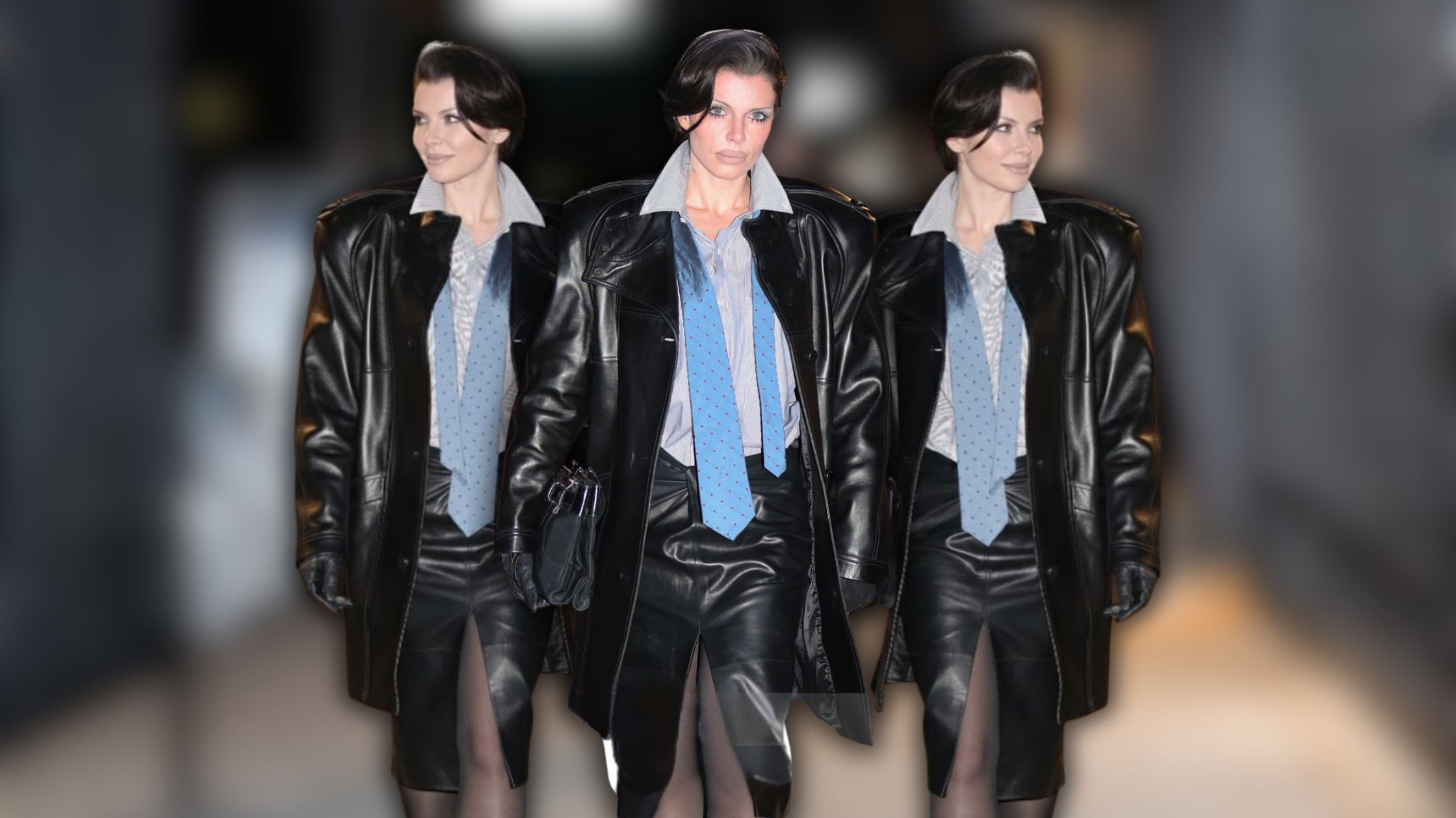 Julia Fox Turns NYC Streets Into a Runway in High-Gloss Black Leather Celebrity Sightings