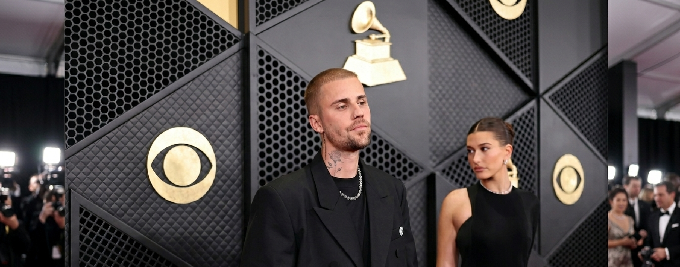 Justin Bieber 68th GRAMMY Awards oversized black blazer with double-breasted notched lapels