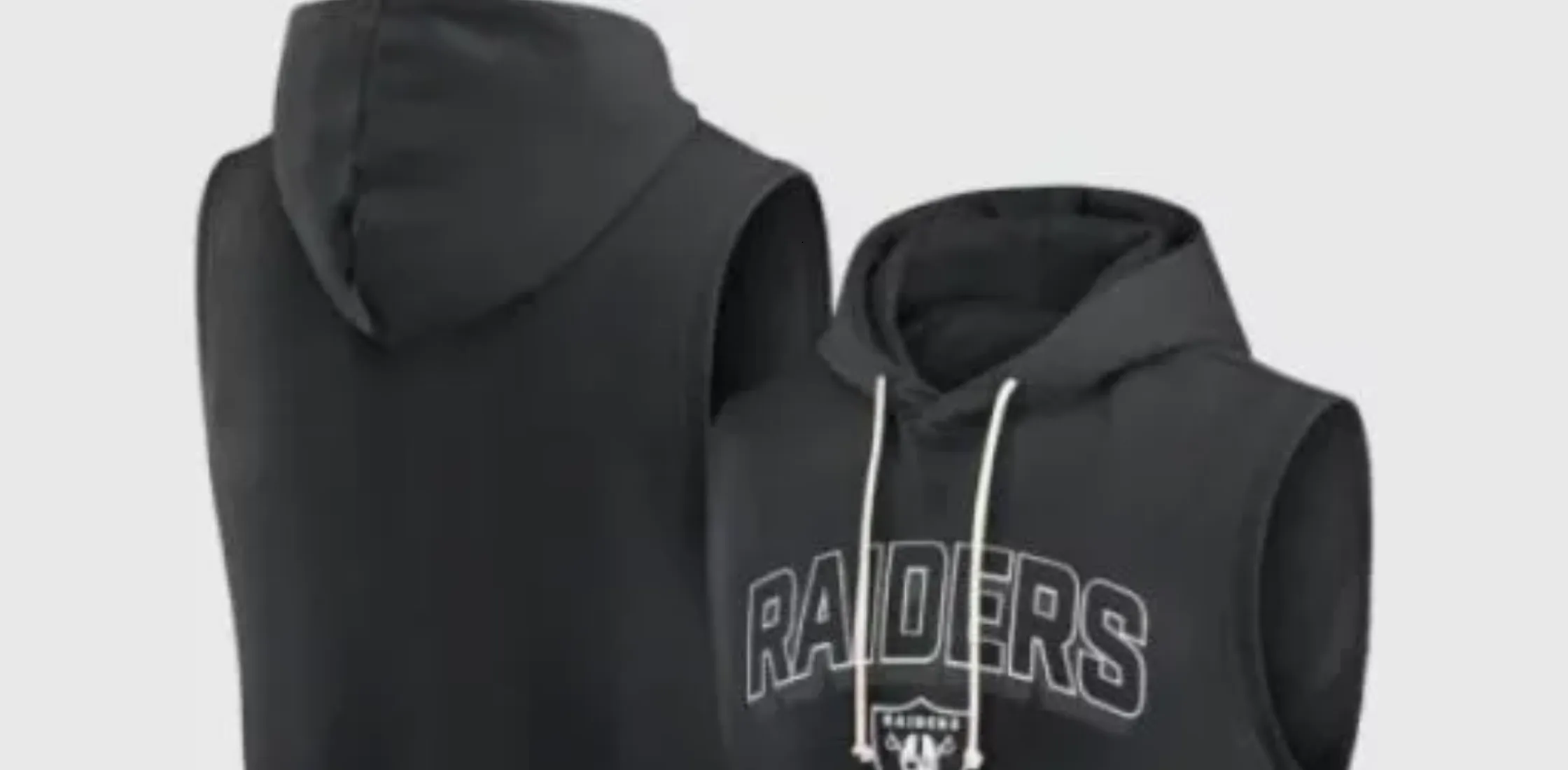 Las Vegas Raiders Sideline Black Nike Dri-FIT Sleeveless Hoodie with NFL Logo