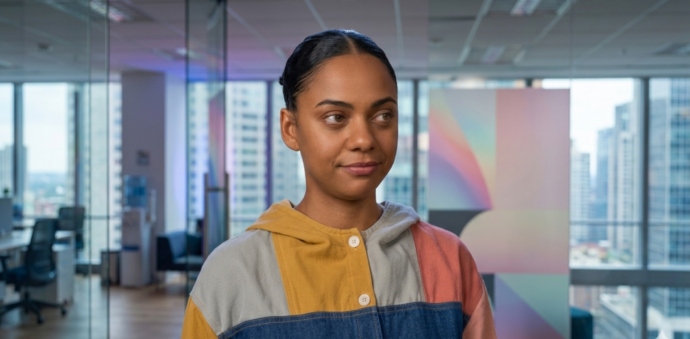 Leverage Redemption S03 Breanna Casey multicolor patchwork zip-up jacket with hood