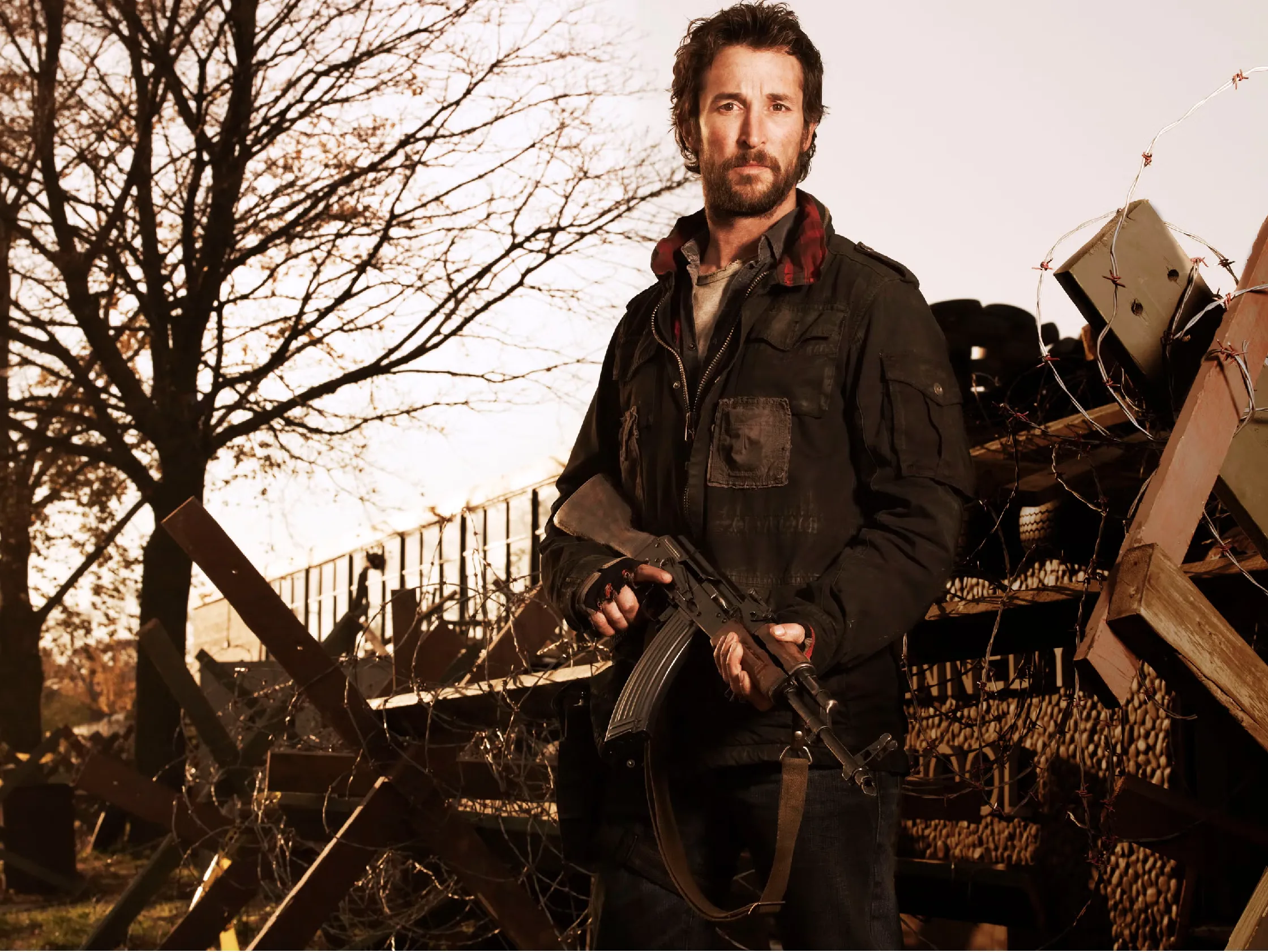 Noah Wyle Falling Skies Jacket inspired by Tom Mason rugged post-apocalyptic military style with functional pockets and distressed finish