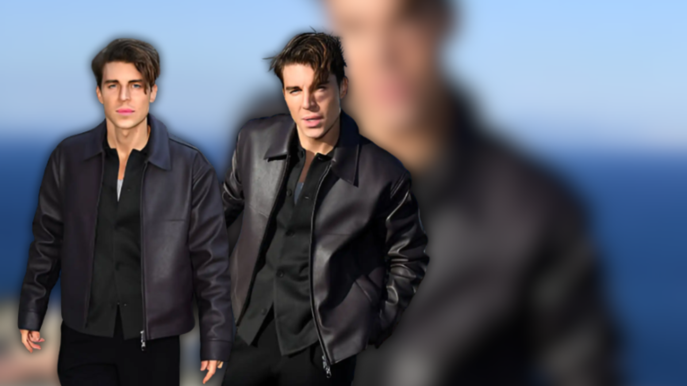 Nolan G. Funk Turns Heads in a Black Leather Jacket at the International Film Festival