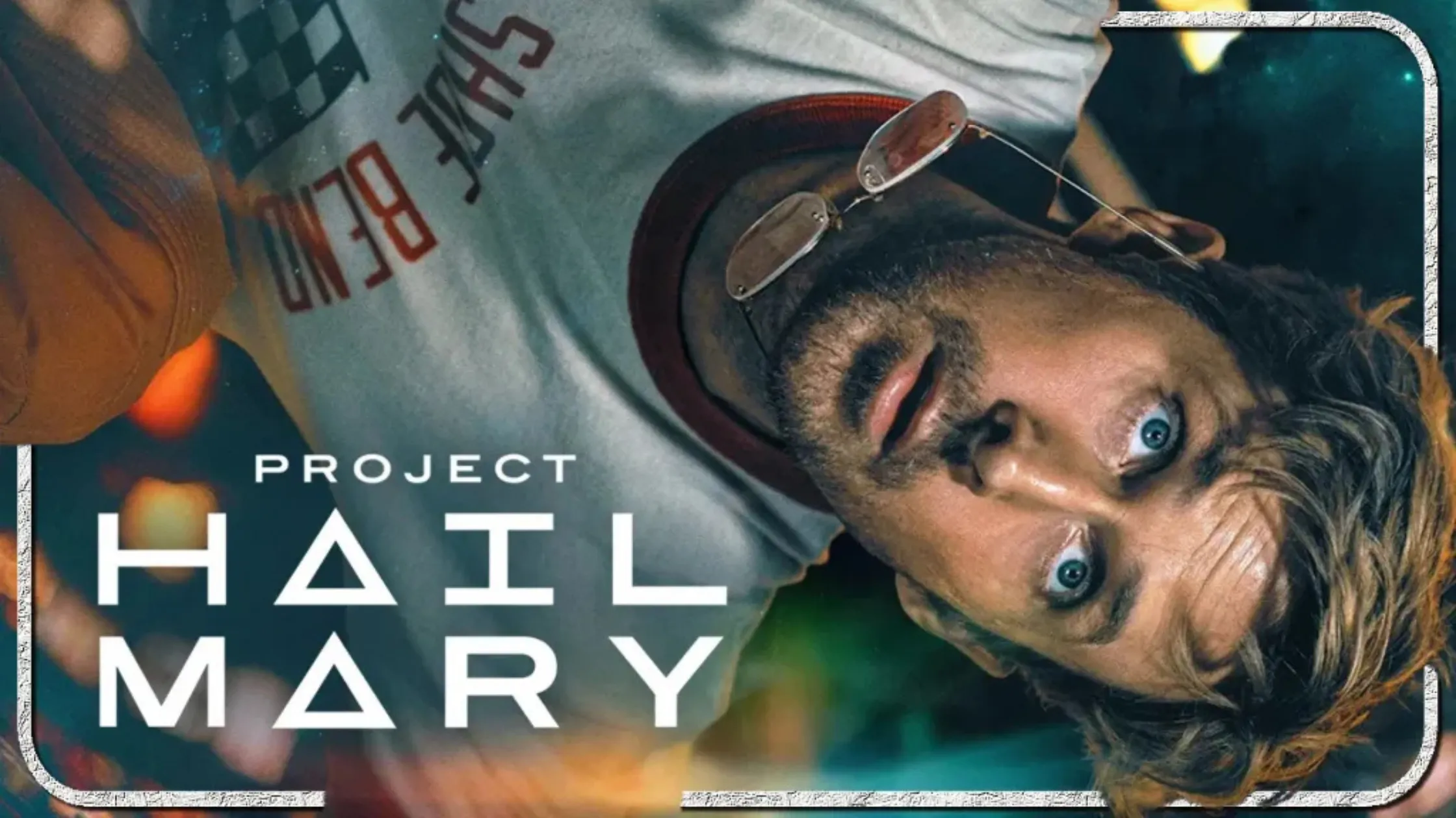 Project Hail Mary 2026 cast Ryan Gosling and Sandra Hüller in stylish space-age outfits, featuring mission jackets, retro-striped shirts, and black coats