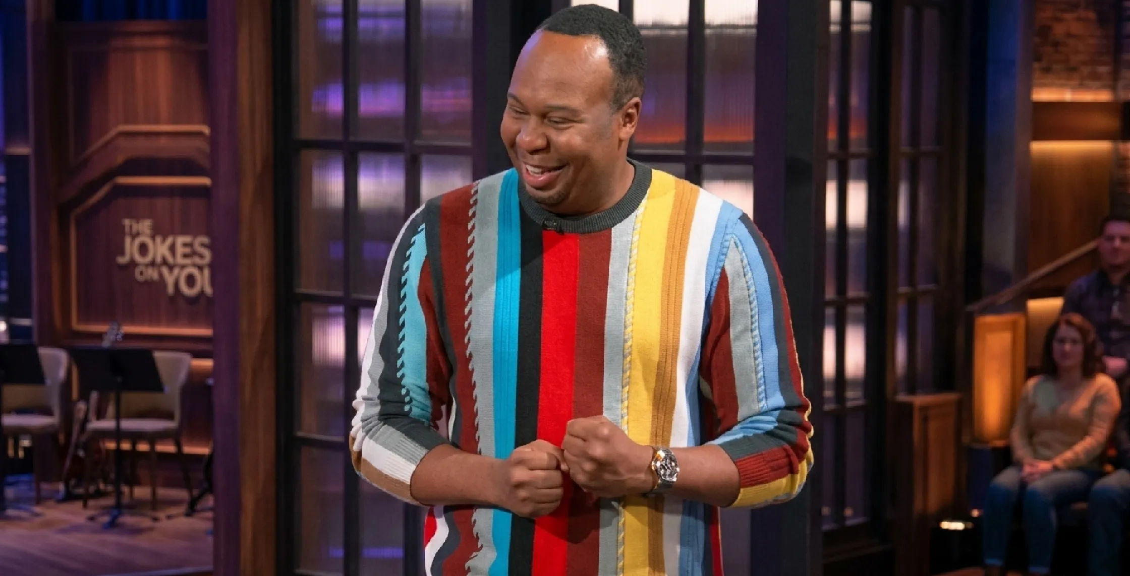 Roy Wood Jr Multicolored Vertical Stripe Textured Sweater