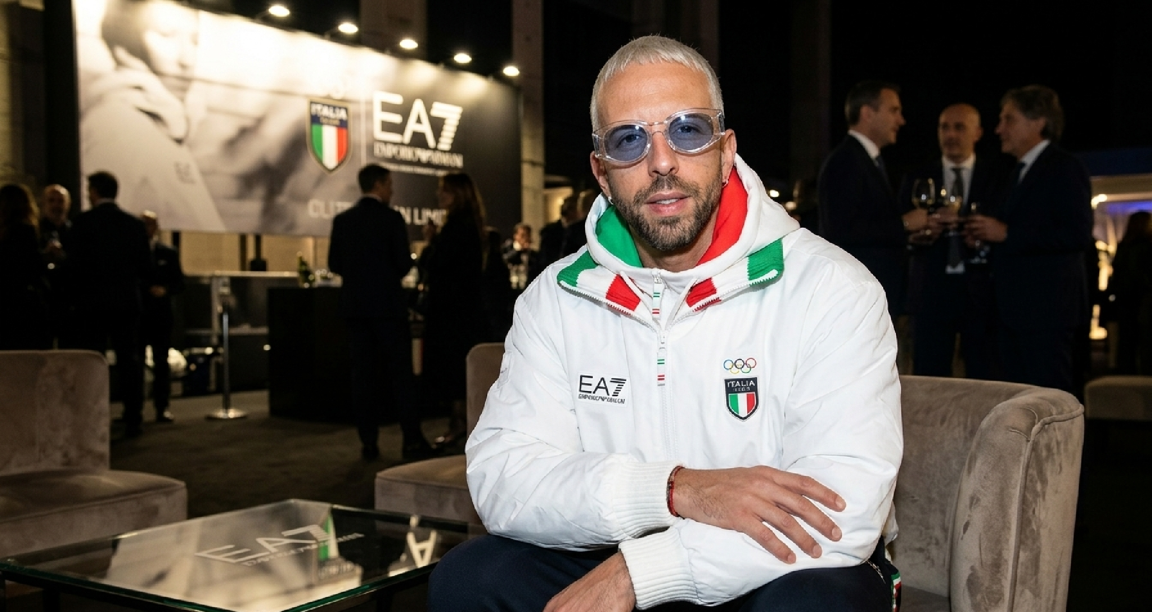 Shablo 2026 Winter Olympics Team Italy White Jacket with 3D ITALIA logo and tricolor accents