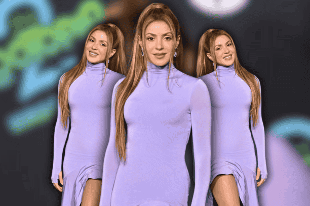 Shakira Wearing a Pastel Lavender High Low Slit Gown at the Premiere of Walt Disney Studios' Zootopia 2