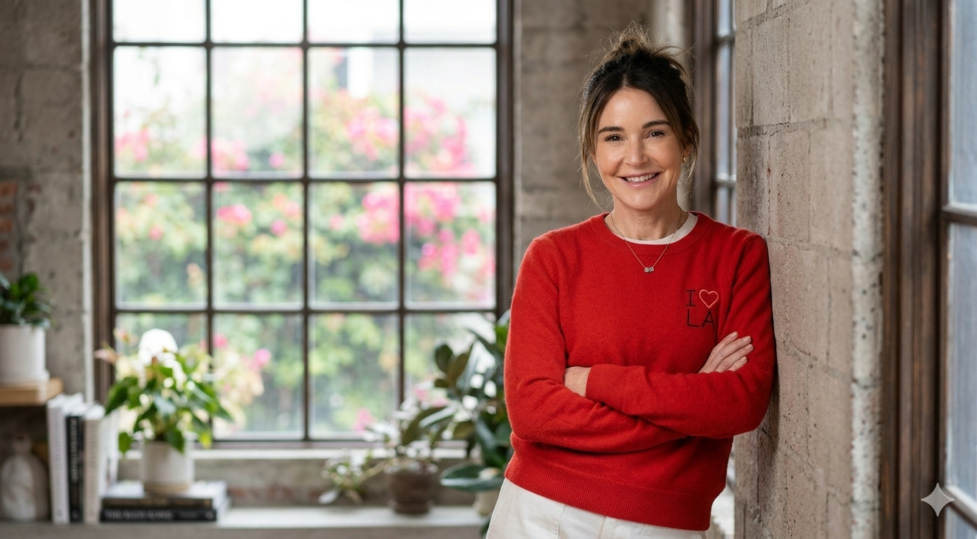 Christa Miller â€œI Love LAâ€ Red Sweater from Shrinking Episode 3Ã—10 â€“ Cozy TV Style