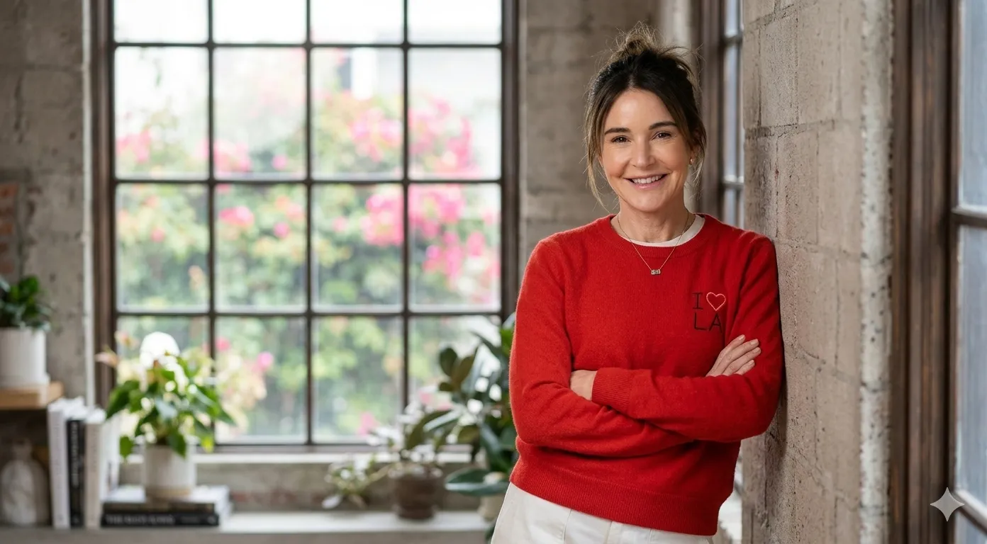 Christa Miller “I Love LA” Red Sweater from Shrinking Episode 3×10 – Cozy TV Style