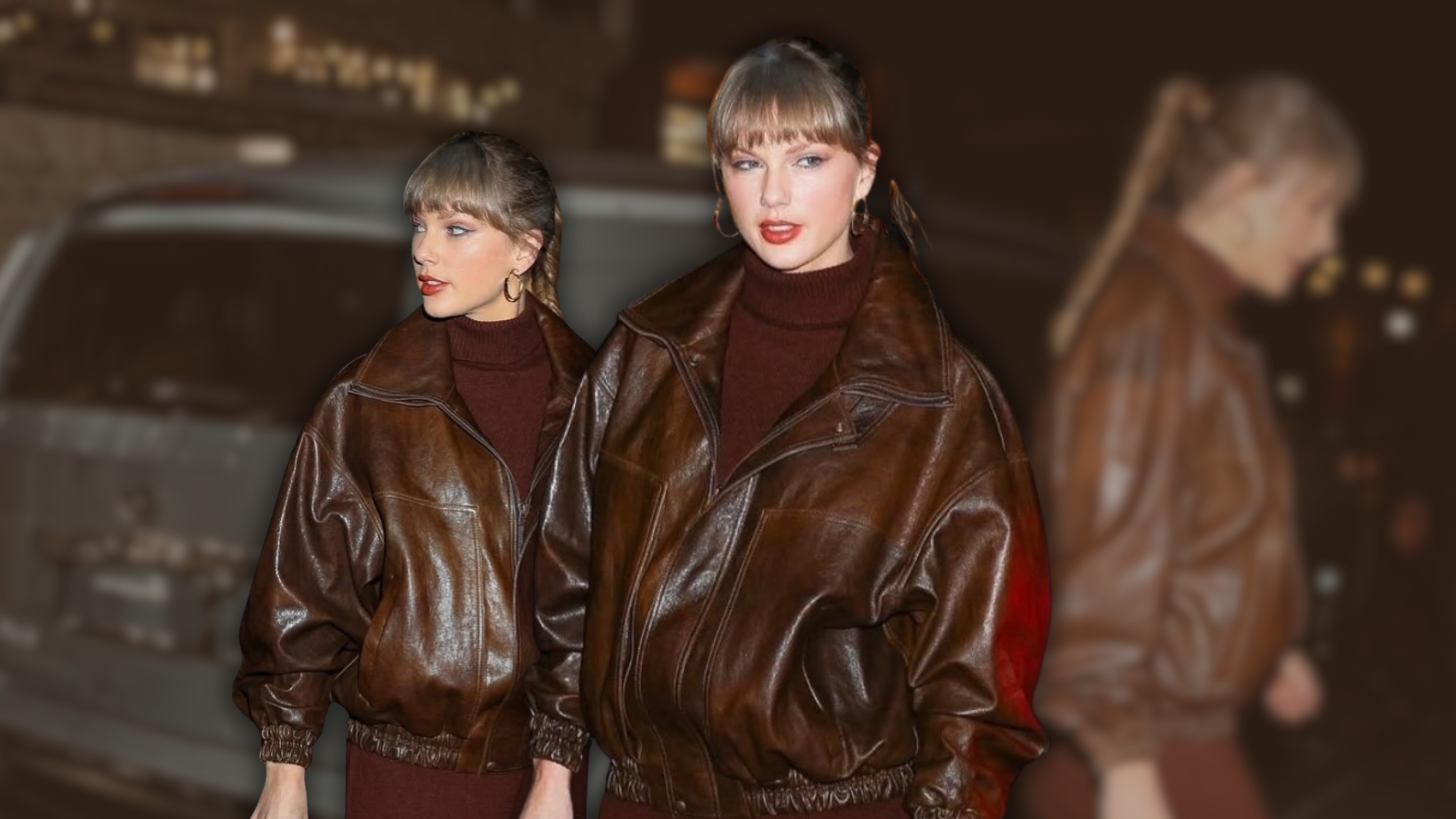 Taylor Swift Brown Leather Jacket Outfit Is the Ultimate Fall Fashion Moment