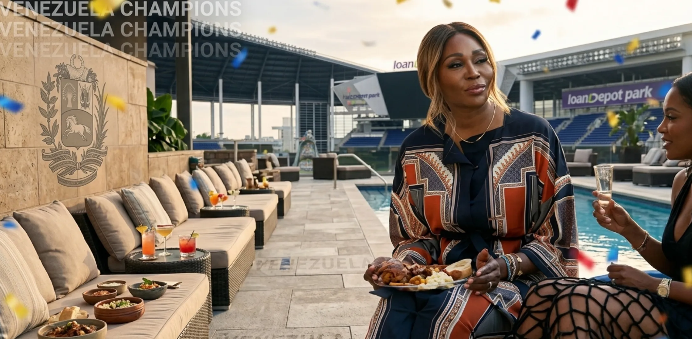 Cynthia Bailey RHOA Season 16 geometric maxi caftan long shirt with kimono sleeves and belt