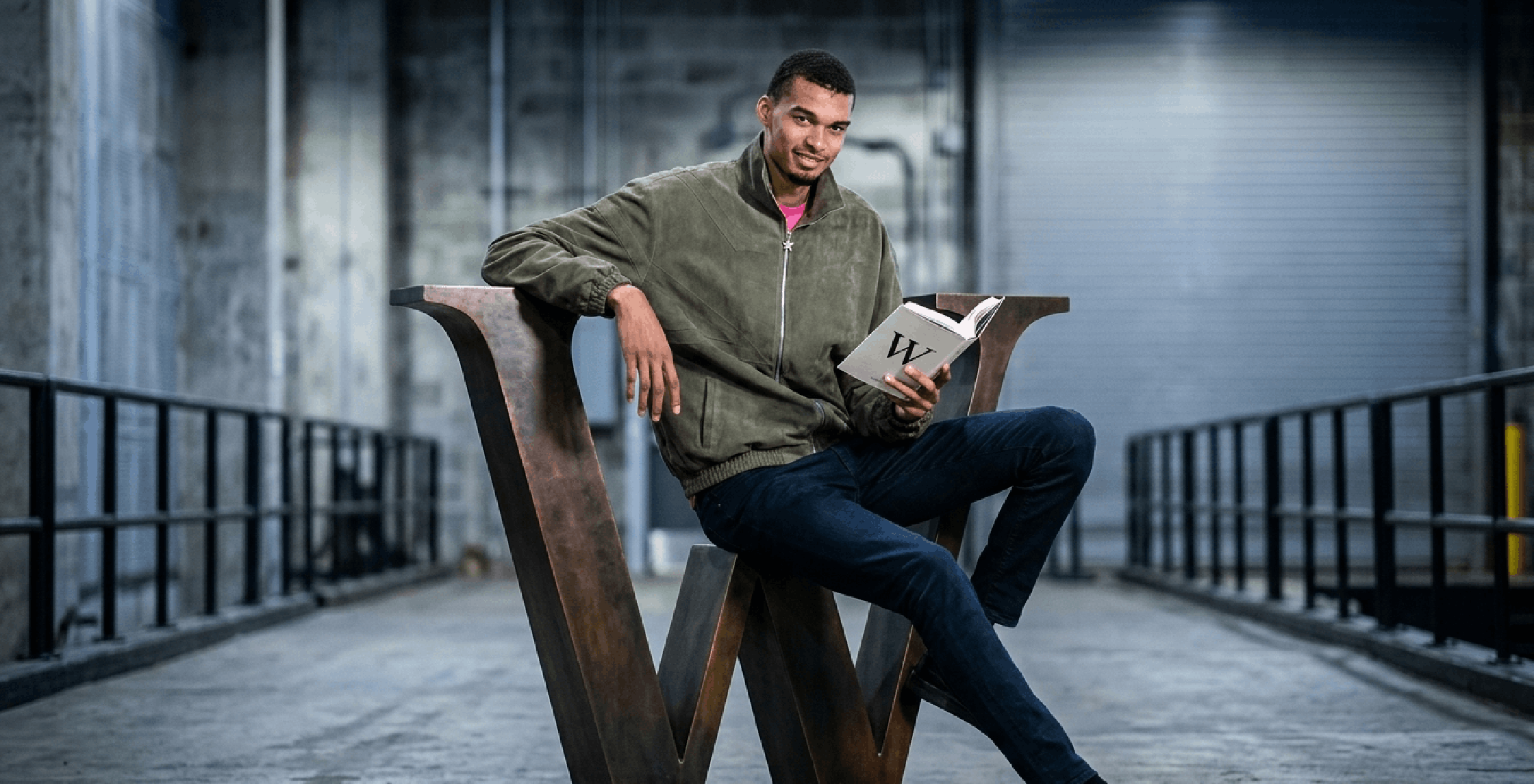 Victor Wembanyama Spurs vs Warriors 2026 Olive Suede Oversized Bomber Jacket